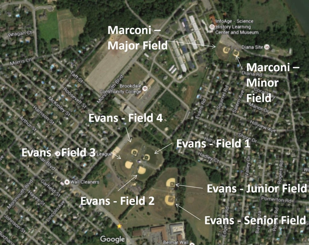 North Wall Little League Field Locations